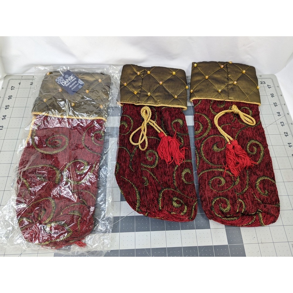Dansk Roman Holiday Bottle Holder Gift Bag 14 Inch Lot of 3